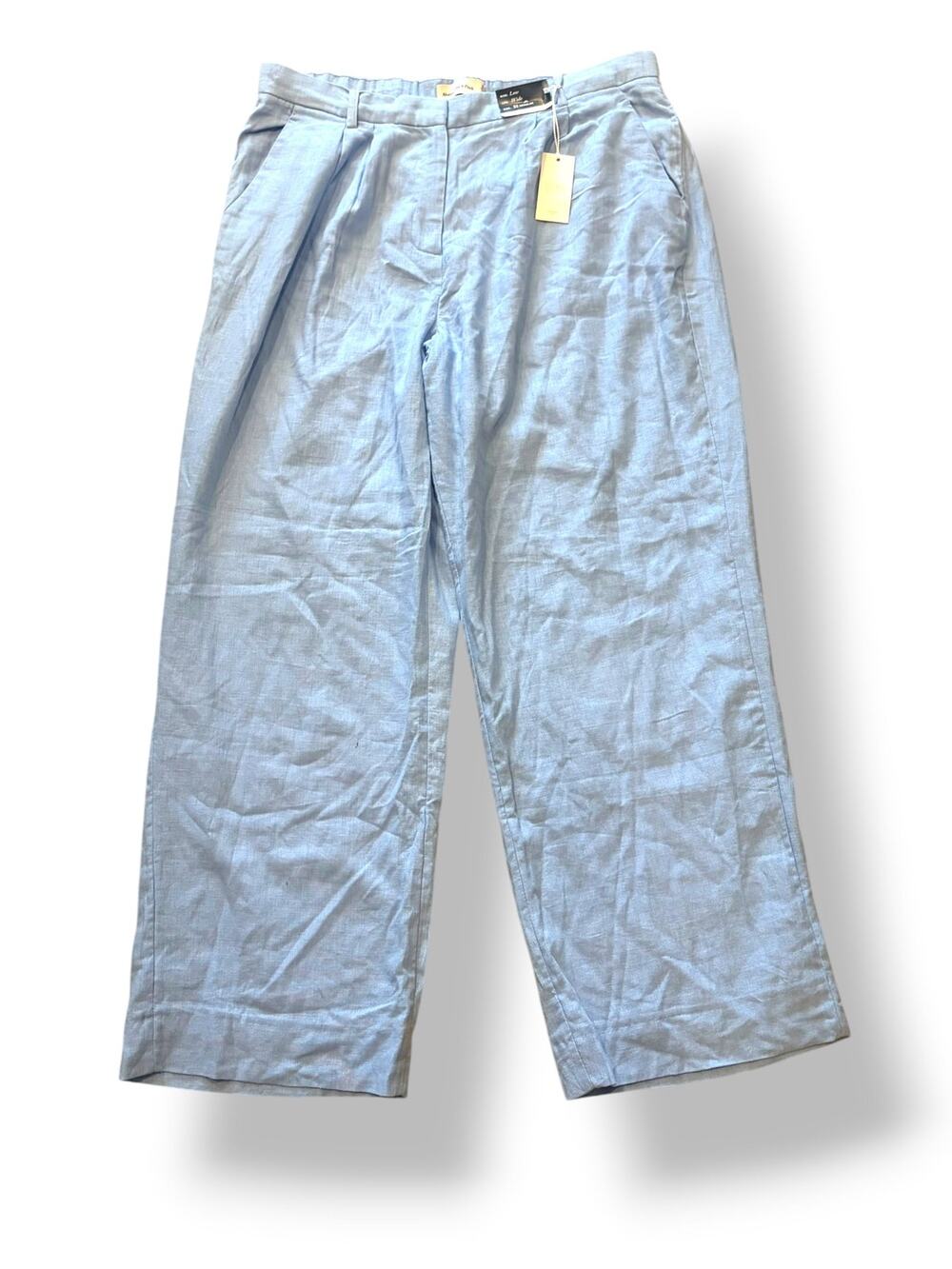 Abercrombie & Fitch Curve Love Low Rise Wide Leg Pants Size 31 NWT Light Blue